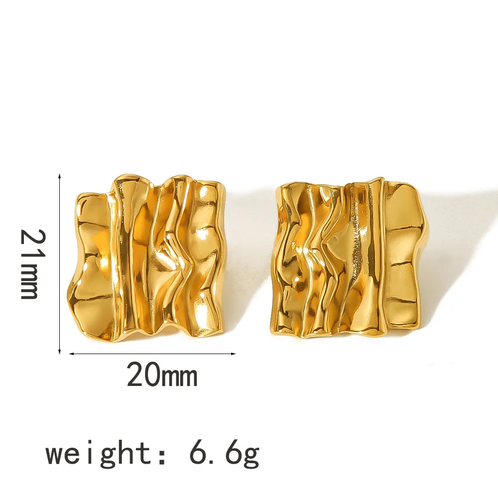 Aretes Cuadrado Irregular Acero Inoxidable