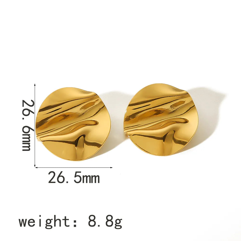 Aretes Círculo Irregular Acero Inoxidable