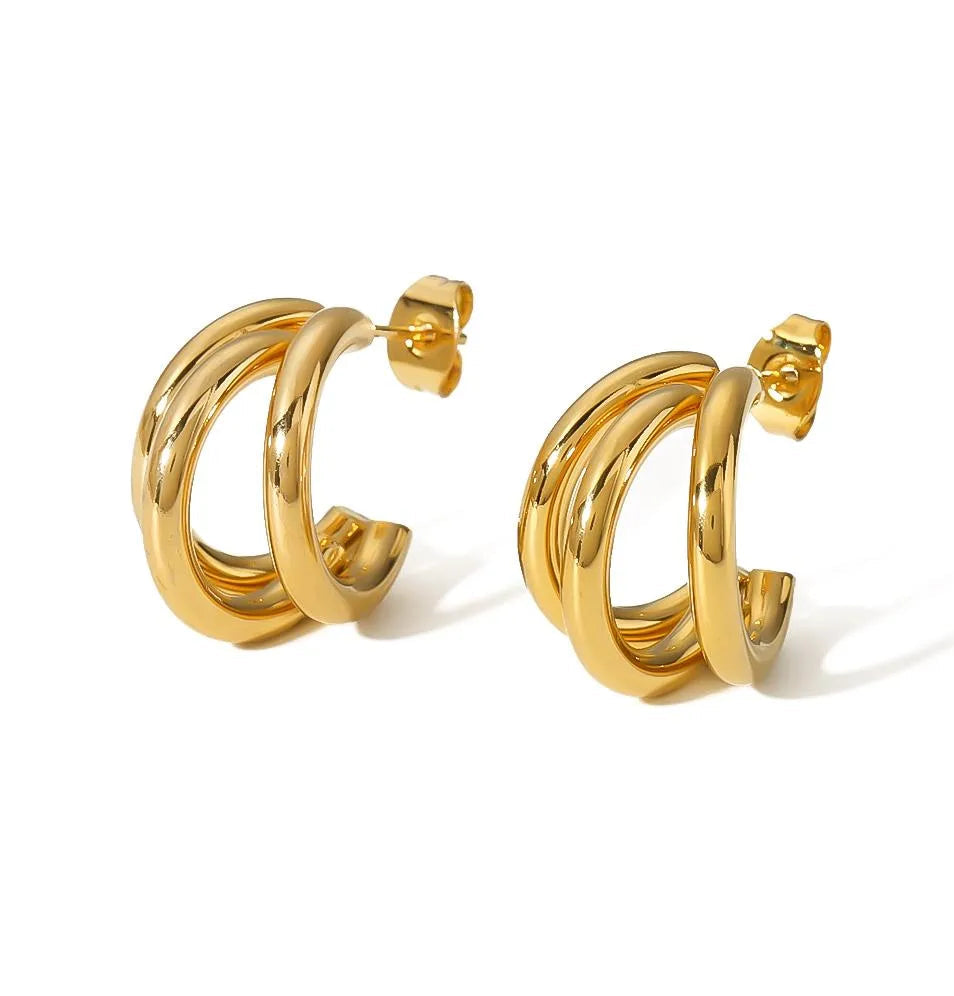 Aretes Triple Acero Inoxidable