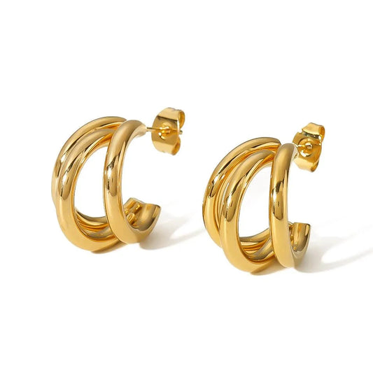 Aretes Triple Acero Inoxidable