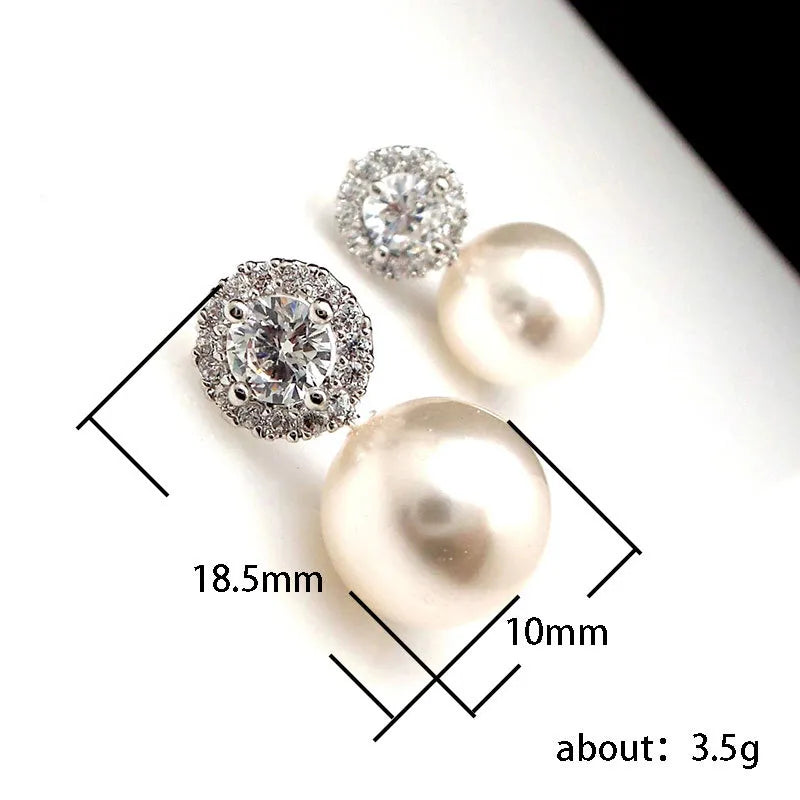 Aretes Perla Circón Cobre