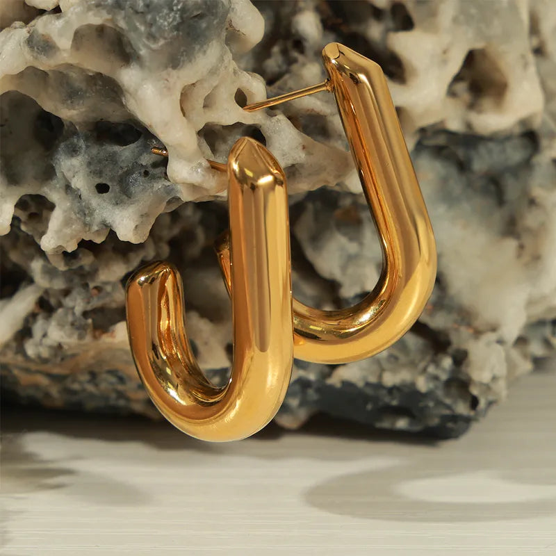 Aretes Gancho Acero Titanio