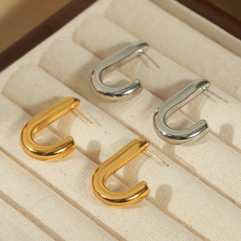 Aretes Gancho Acero Titanio