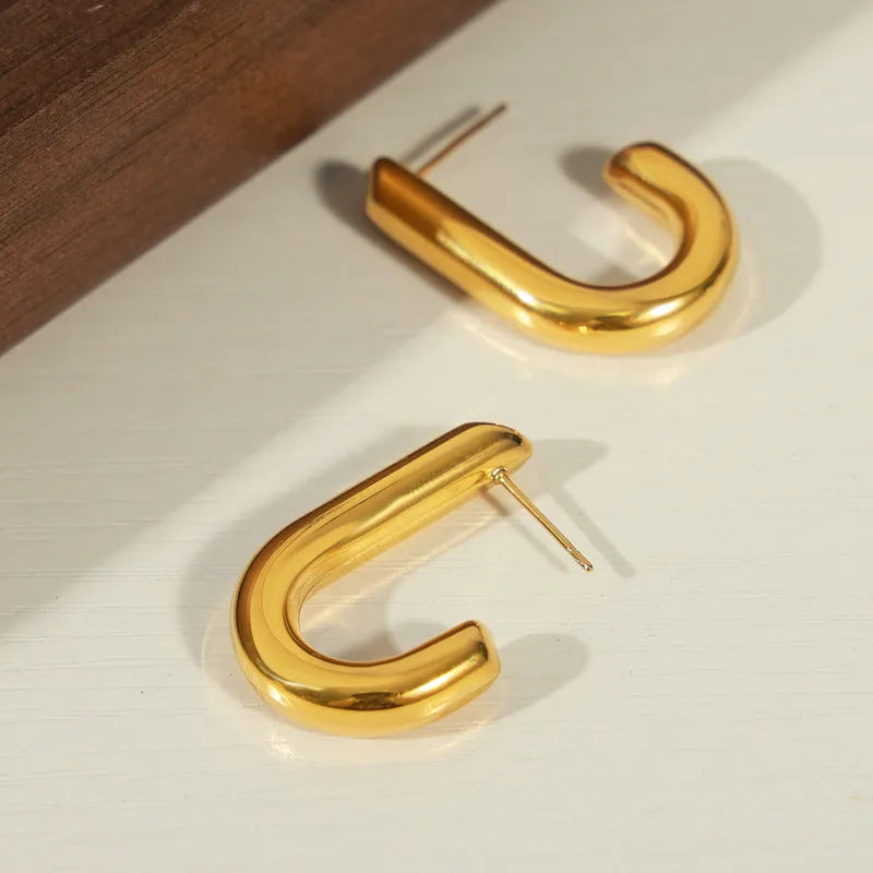 Aretes Gancho Acero Titanio