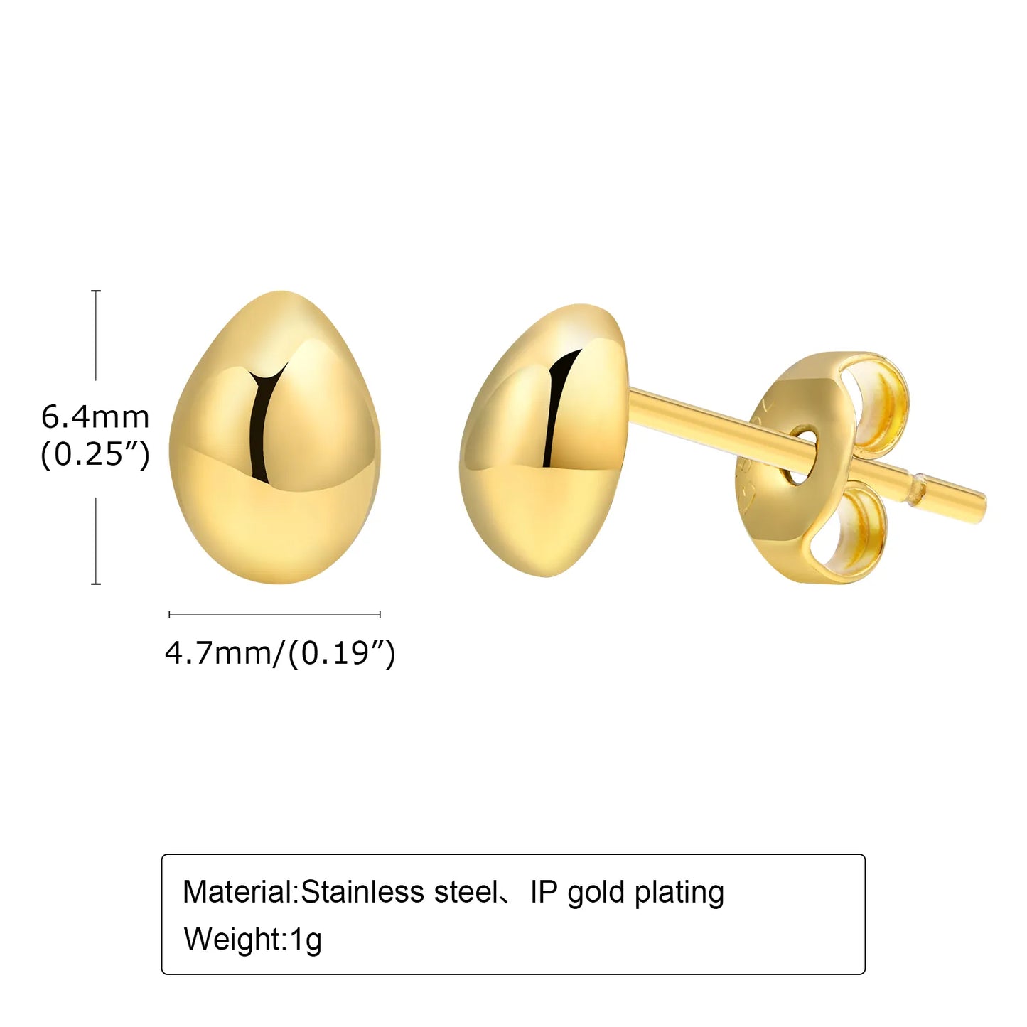 Aretes Gotitas De Agua Pequeños Acero Inoxidable