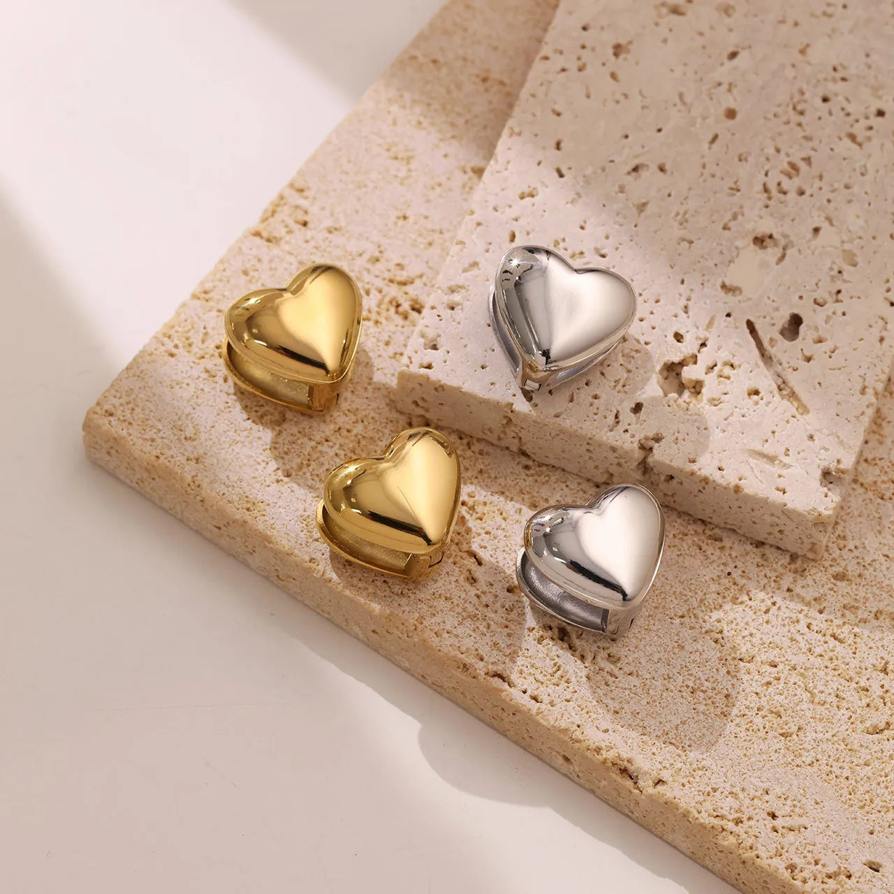 Aretes Vintage Corazón Acero Inoxidable