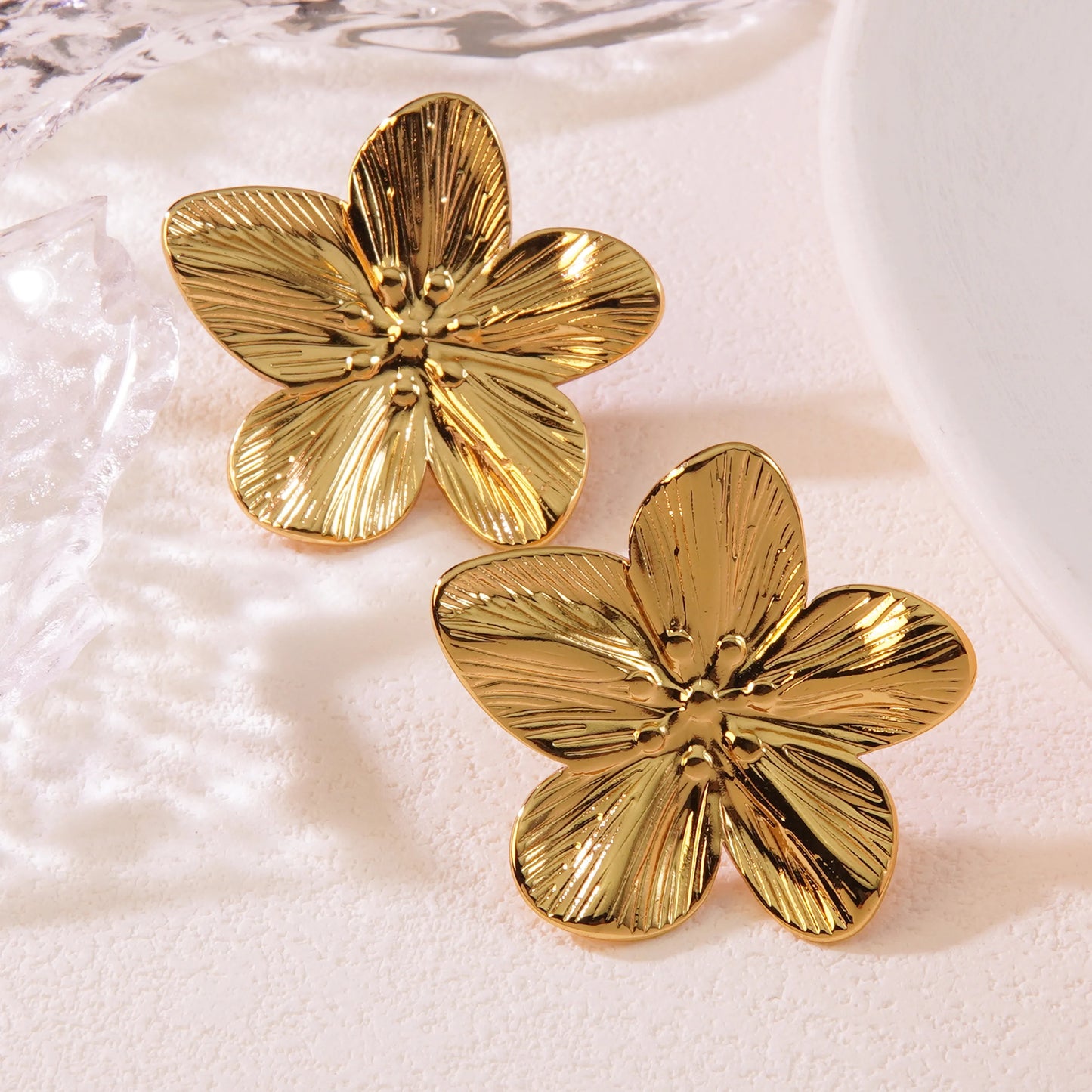 Aretes Flor Acero Inoxidable