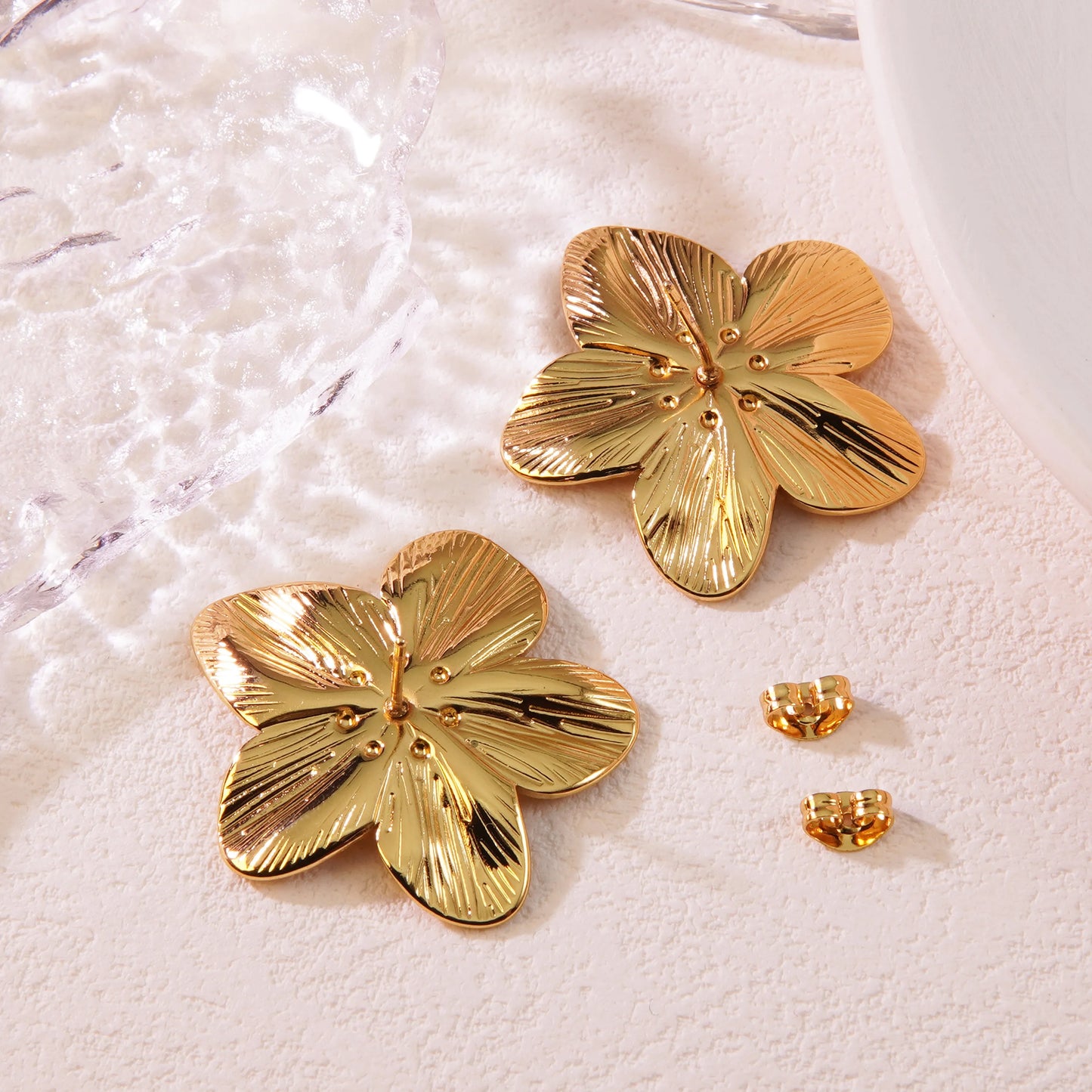 Aretes Flor Acero Inoxidable