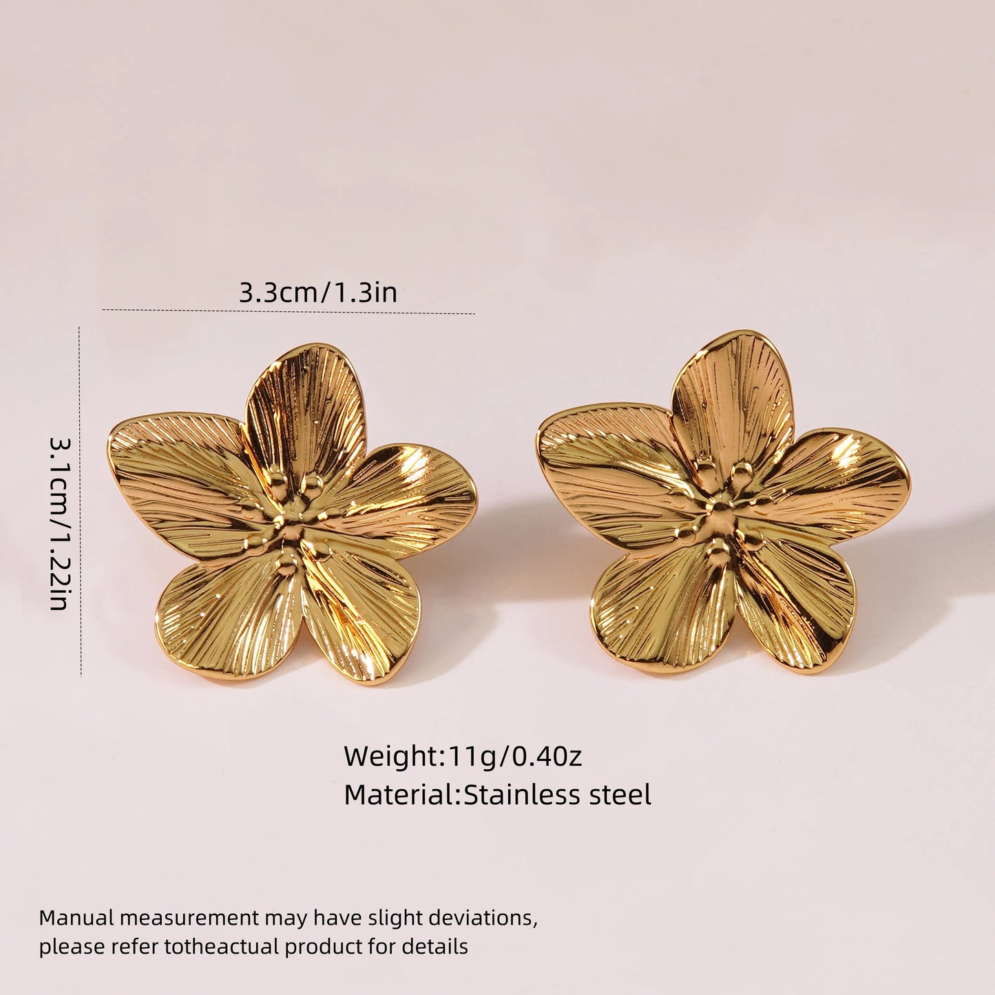 Aretes Flor Acero Inoxidable