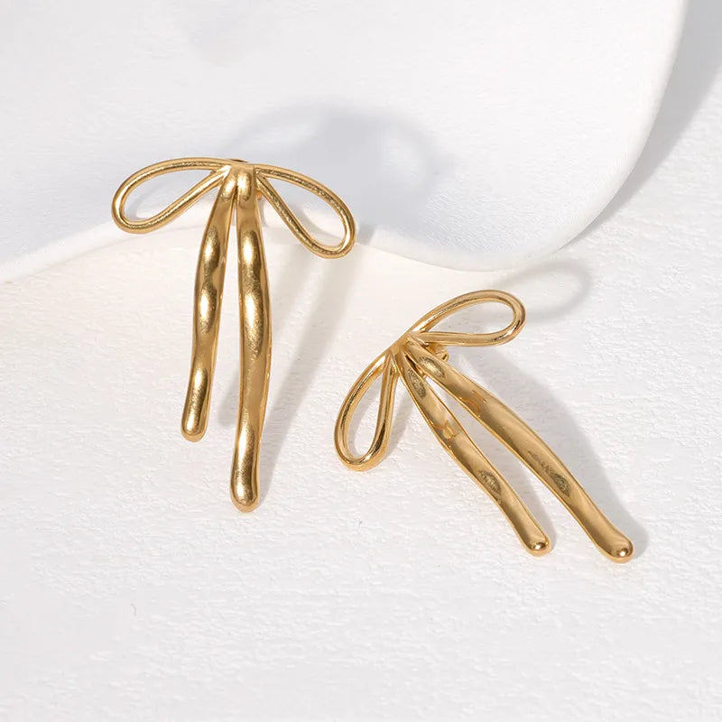 Aretes Moño Acero Inoxidable