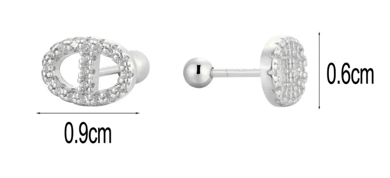 Aretes Circón Plata De Ley 925