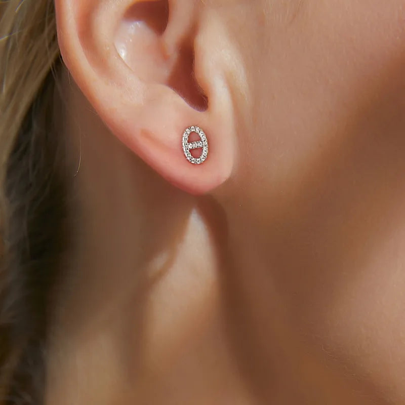 Aretes Dorados Circón Plata De Ley 925