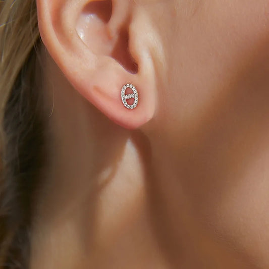 Aretes Dorados Circón Plata De Ley 925