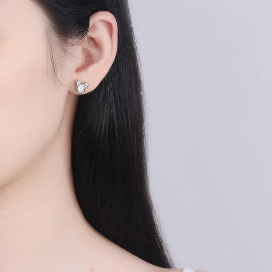 Aretes Dibujo Animado Plata De Ley Circón