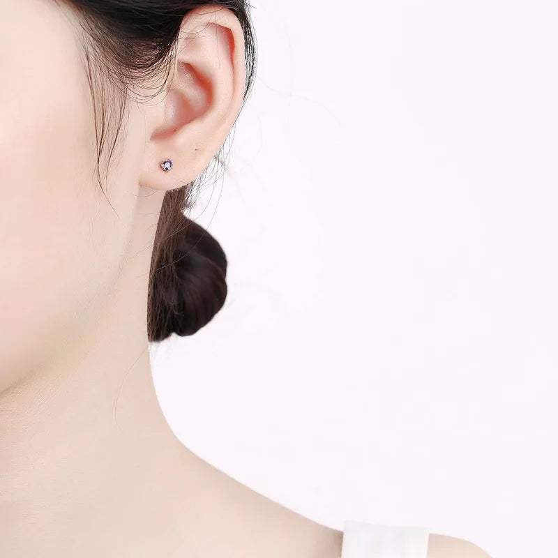 Aretes Corazón Circón Plata De Ley 925