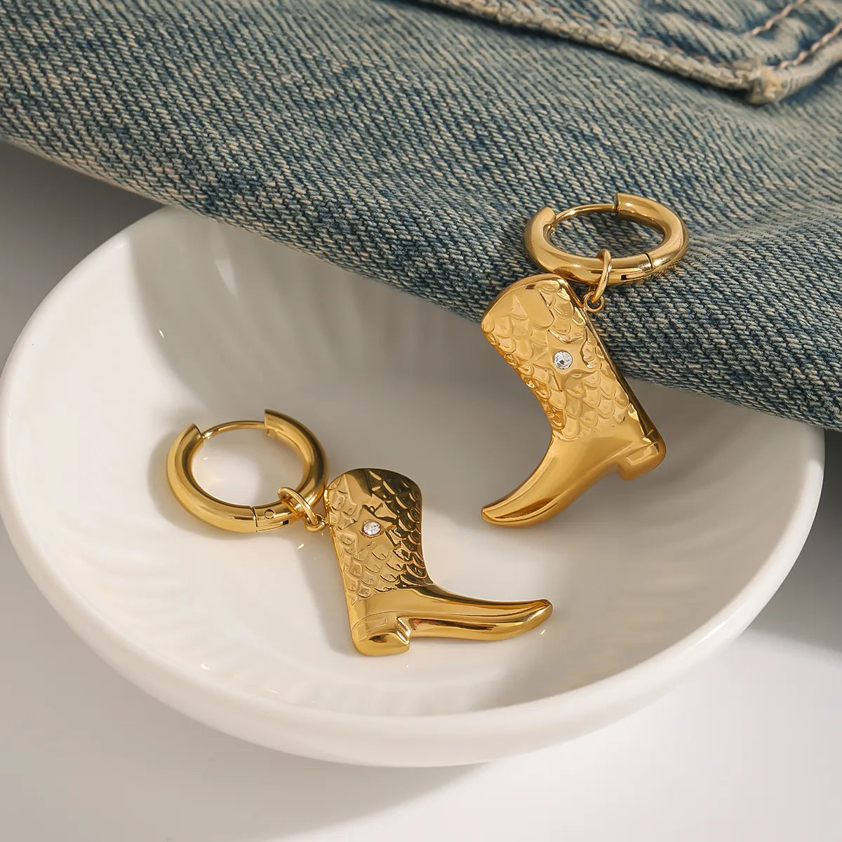 Aretes  Botas Acero Inoxidable