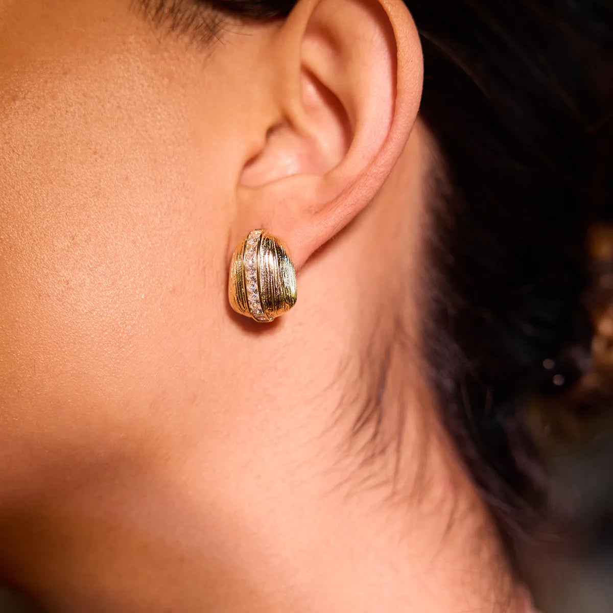 Aretes Circón Acero Inoxidable