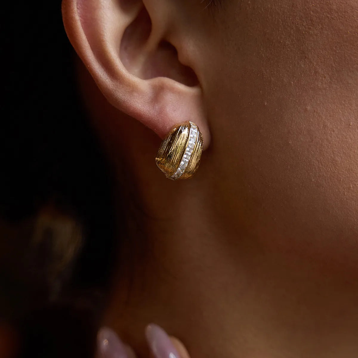 Aretes Circón Acero Inoxidable