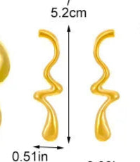 Aretes Largos Irregulares Acero Inoxidable