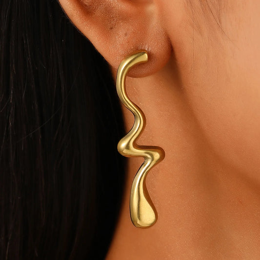Aretes Largos Irregulares Acero Inoxidable