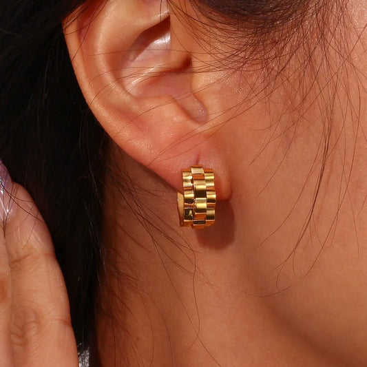 Aretes Retro Acero Inoxidable