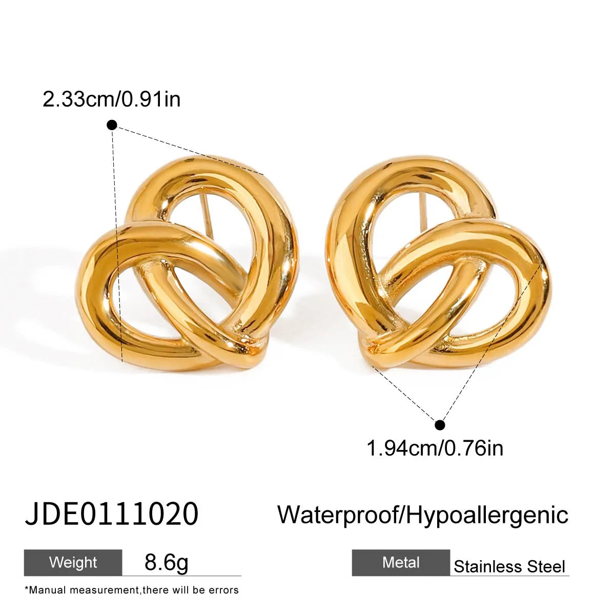 Aretes Enlazados Acero Inoxidable