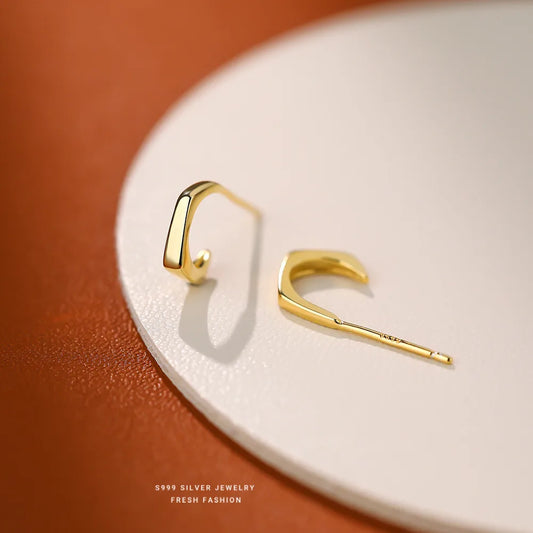 Arracadas Pequeñas Doradas Plata 999