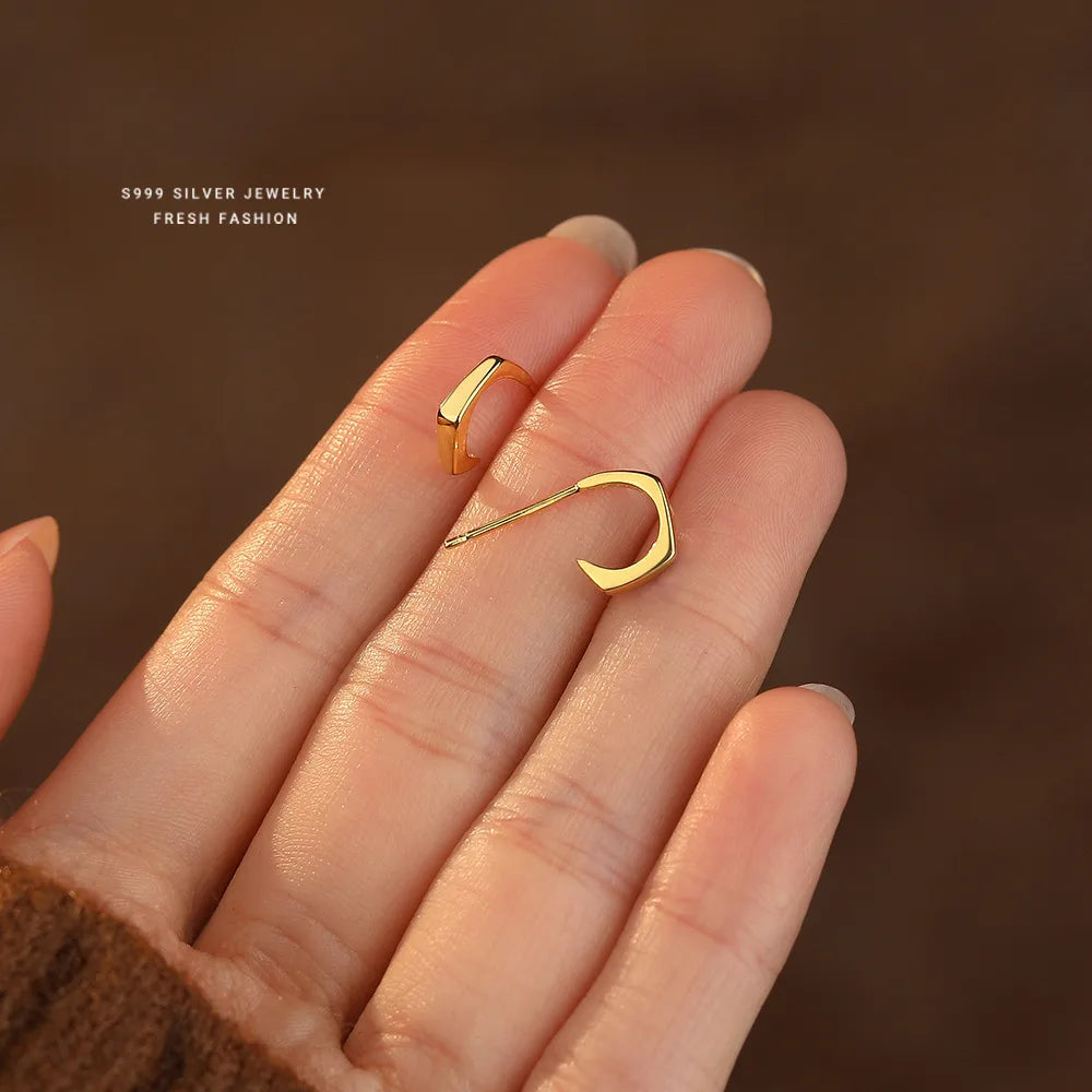 Arracadas Pequeñas Doradas Plata 999