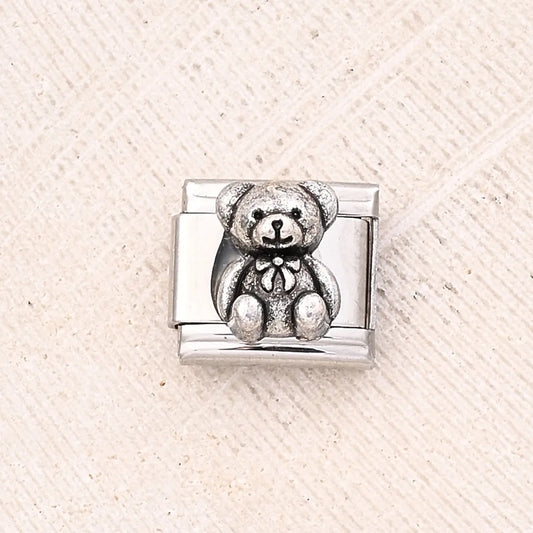 Charm Italiano Oso Acero Inoxidable