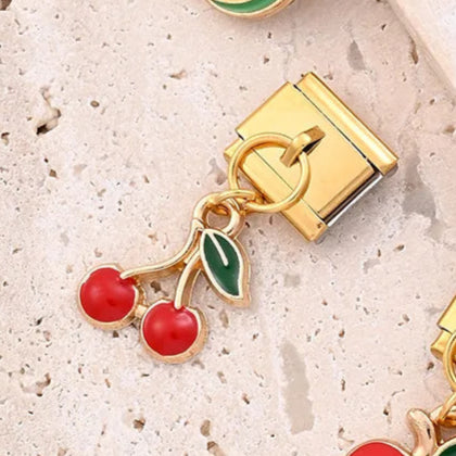 Charm Italiano Cherries Acero Inoxidable