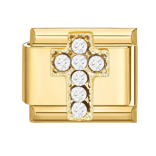 Charm Italiano Cruz Acero Inoxidable