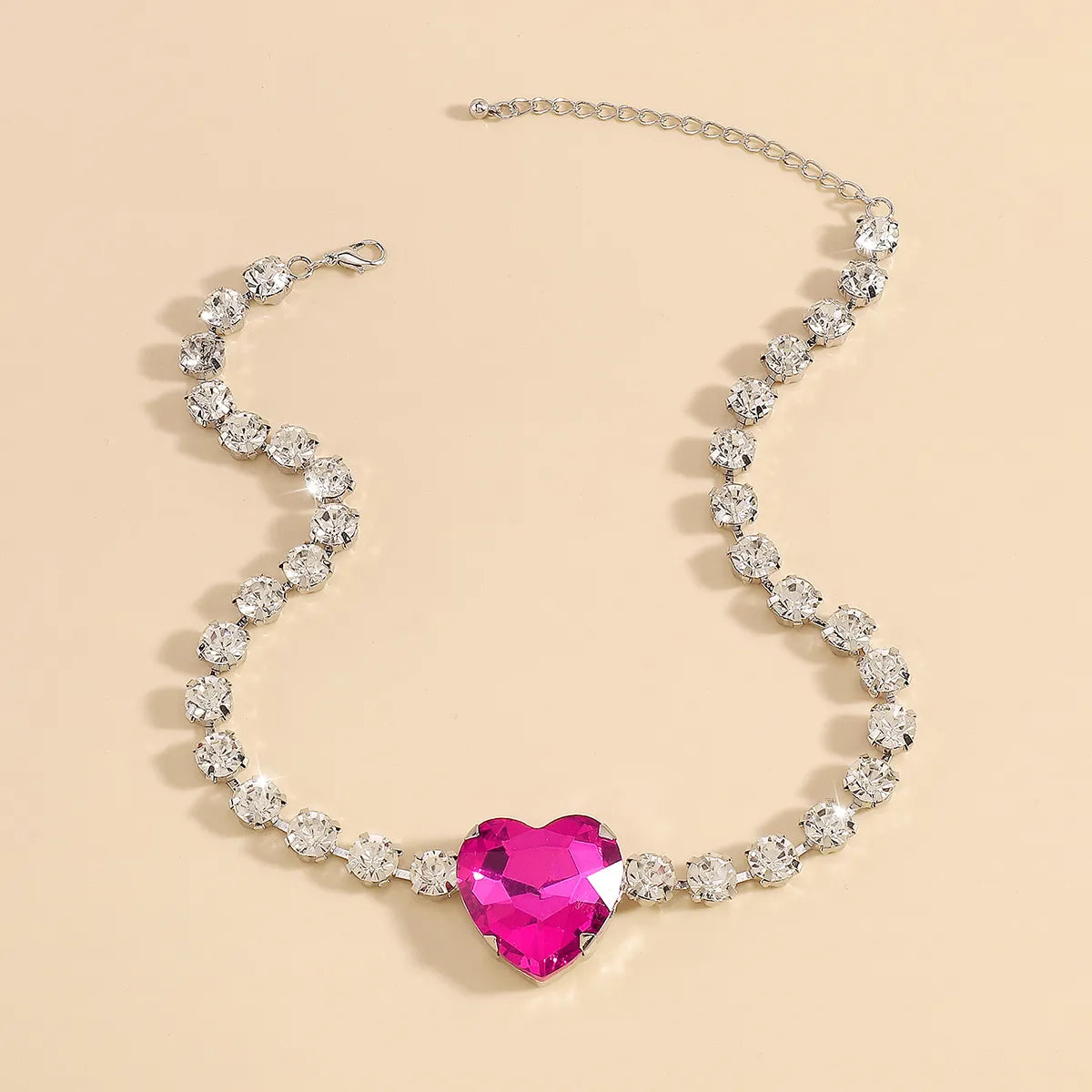 Collar Brillante Forma De Corazón Aleación