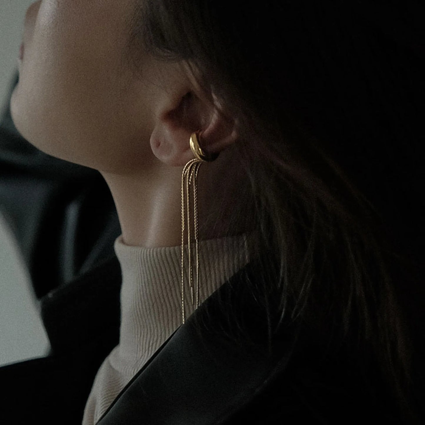 Earcuff Dorado Acero Inoxidable