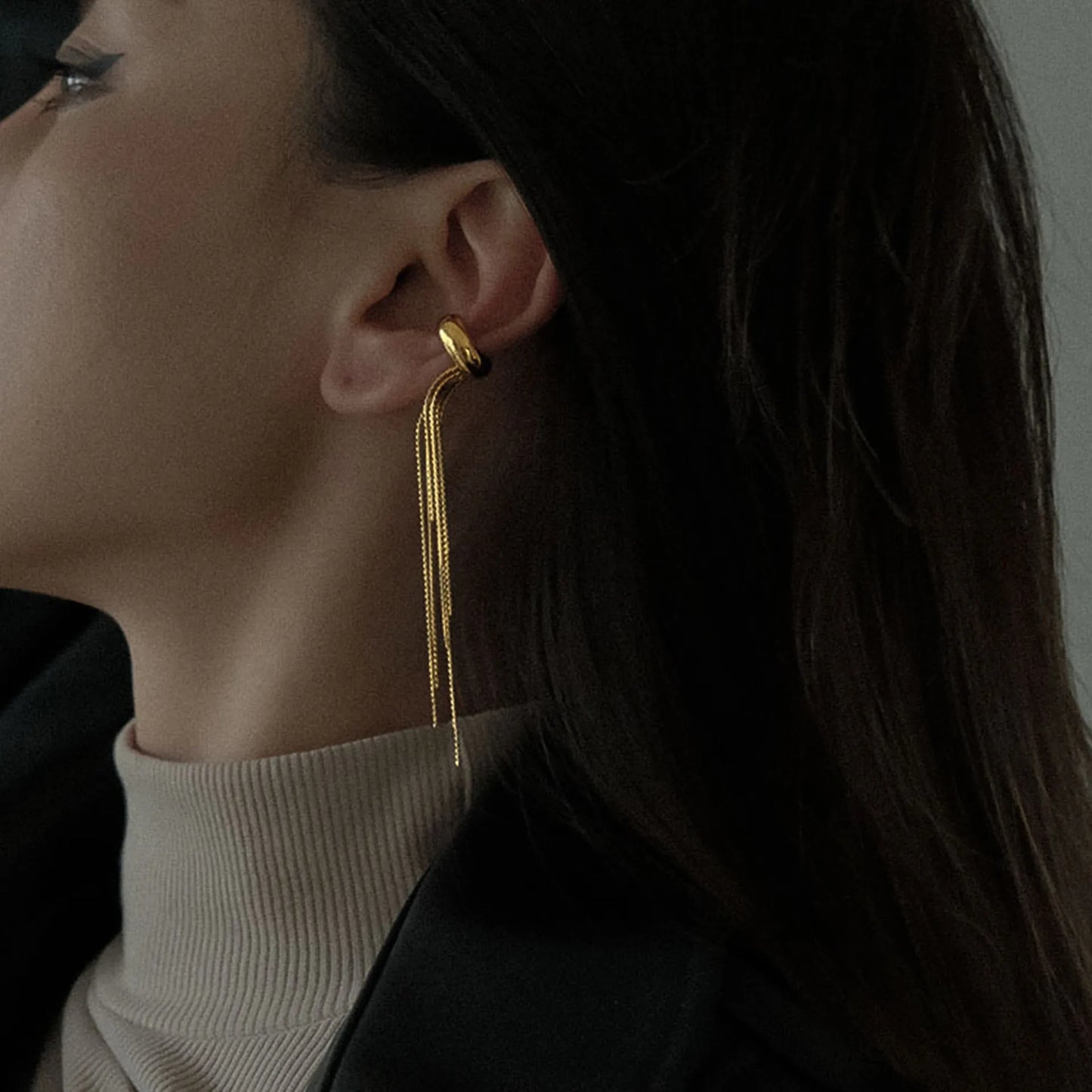 Earcuff Dorado Acero Inoxidable