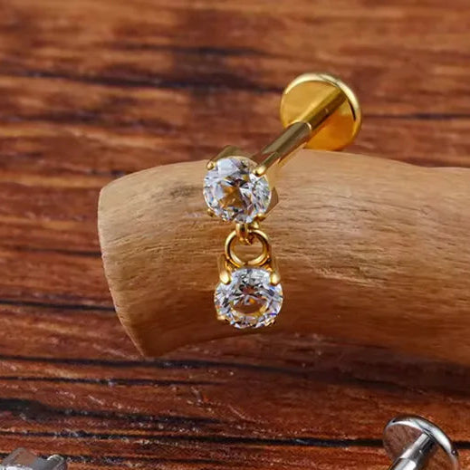 Piercing Oreja Clásico Acero Titanio