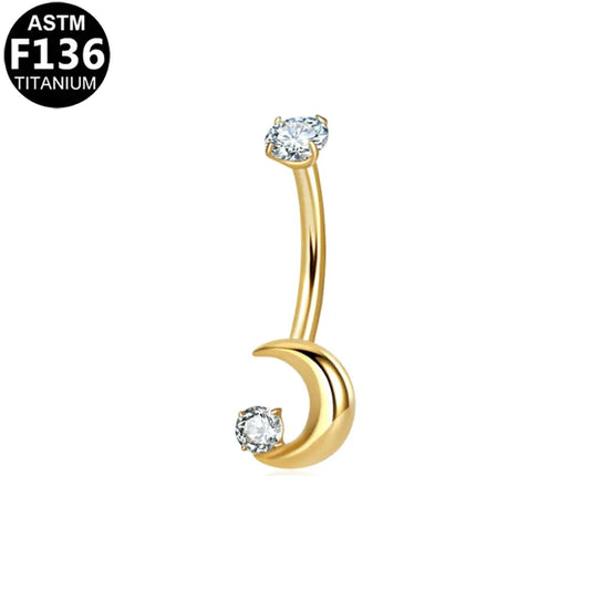 Piercing Ombligo Luna Titanio