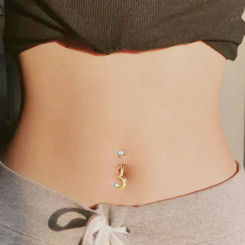 Piercing Ombligo Luna Titanio