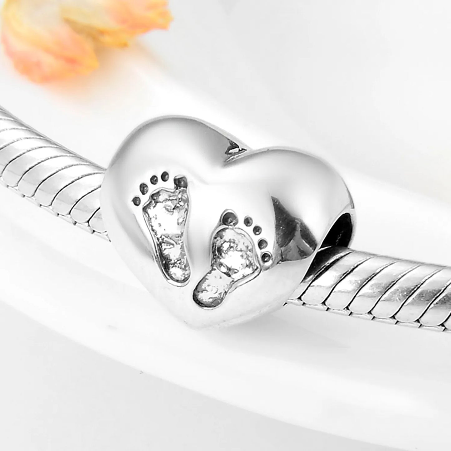 Charm Pies Corazón Plata De Ley 925