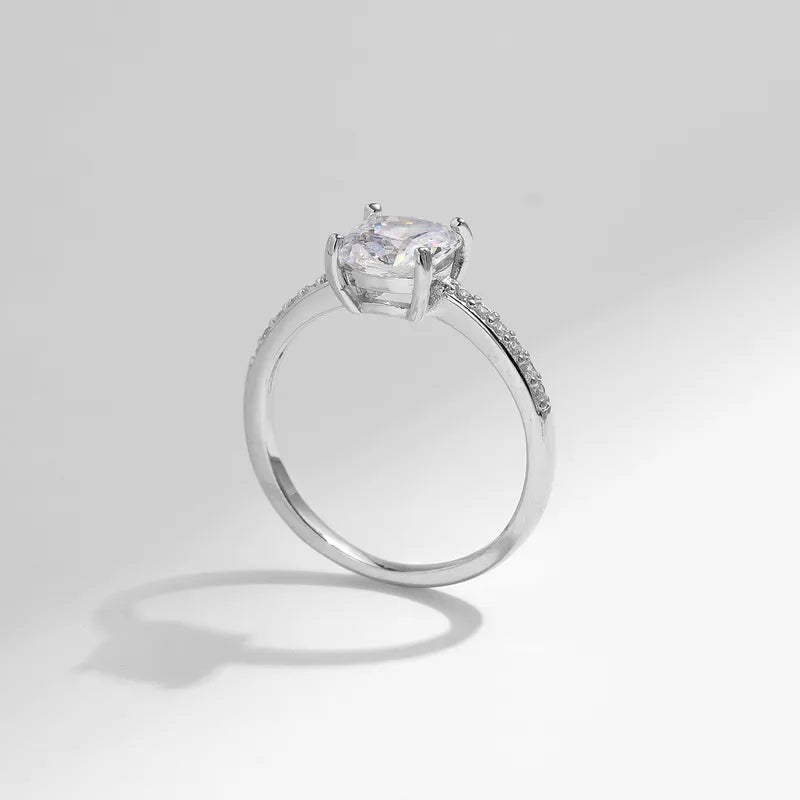 Anillo Circón Cuadrado Plata De Ley 925