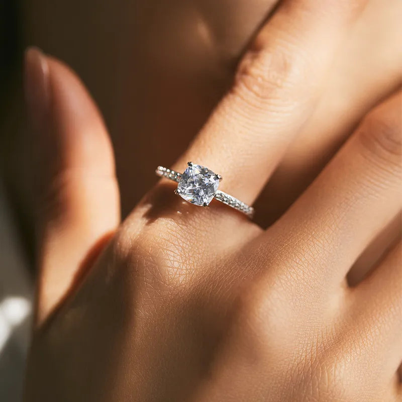 Anillo Circón Cuadrado Plata De Ley 925
