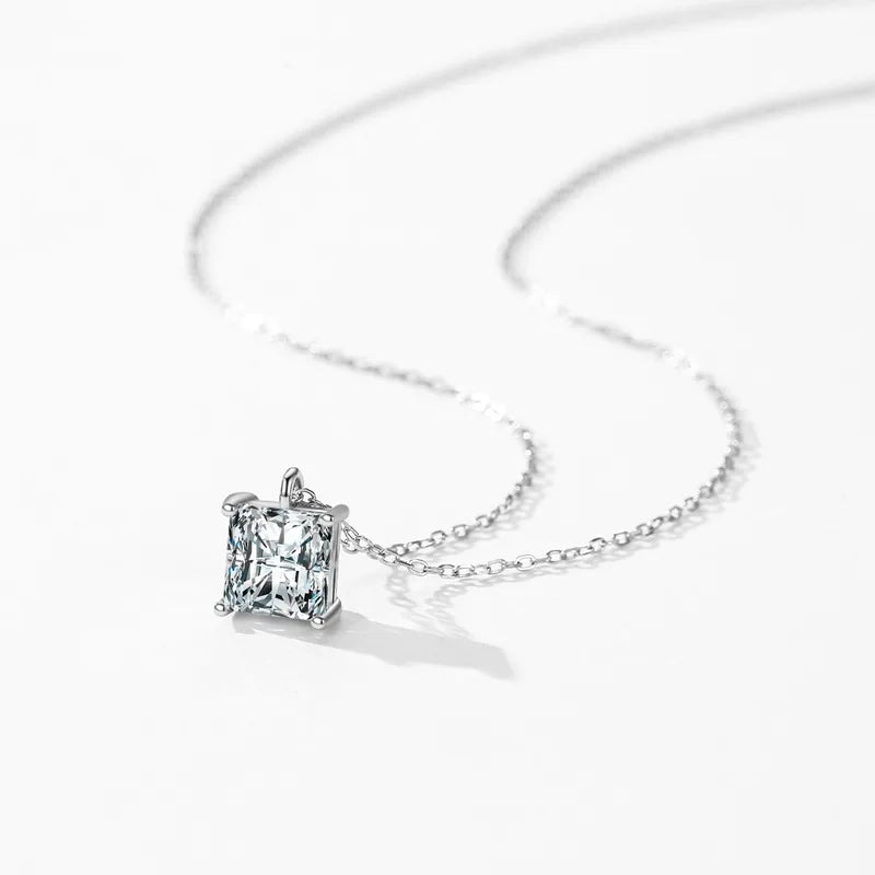 Collar Circón Cuadrado Plata De Ley 925