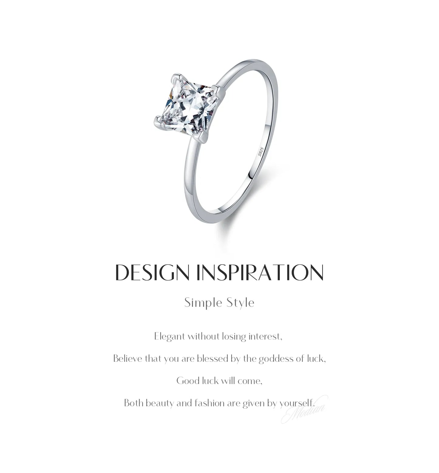Anillo Circón Cuadrado Plata De Ley 925