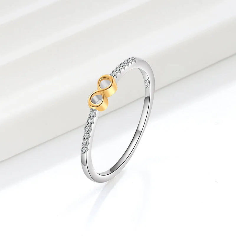 Anillo Infinito Bicolor Plata De Ley 925