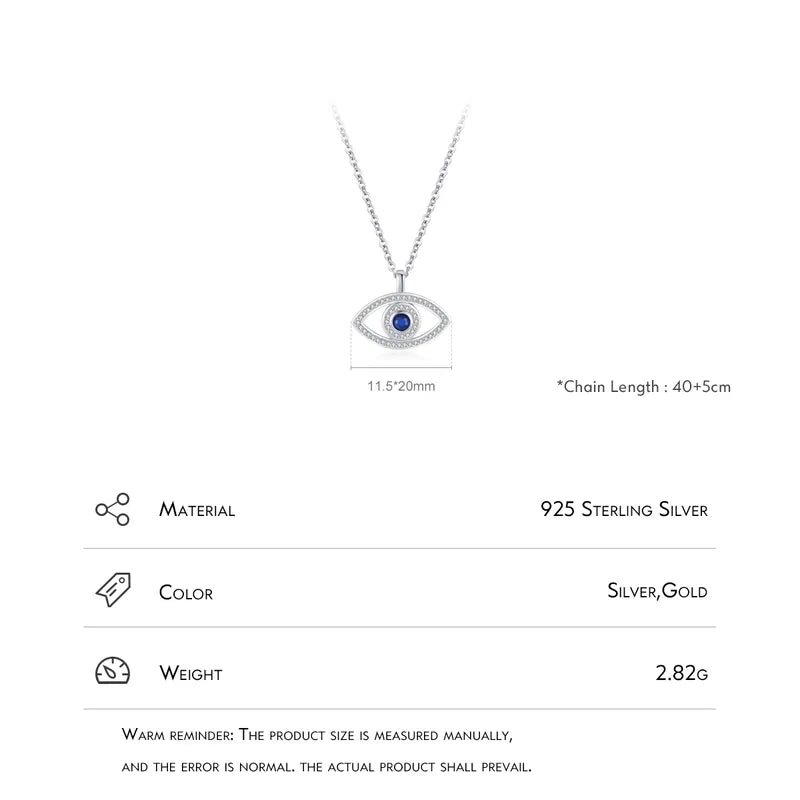 Collar Ojo Del Diablo Circón Plata De Ley 925