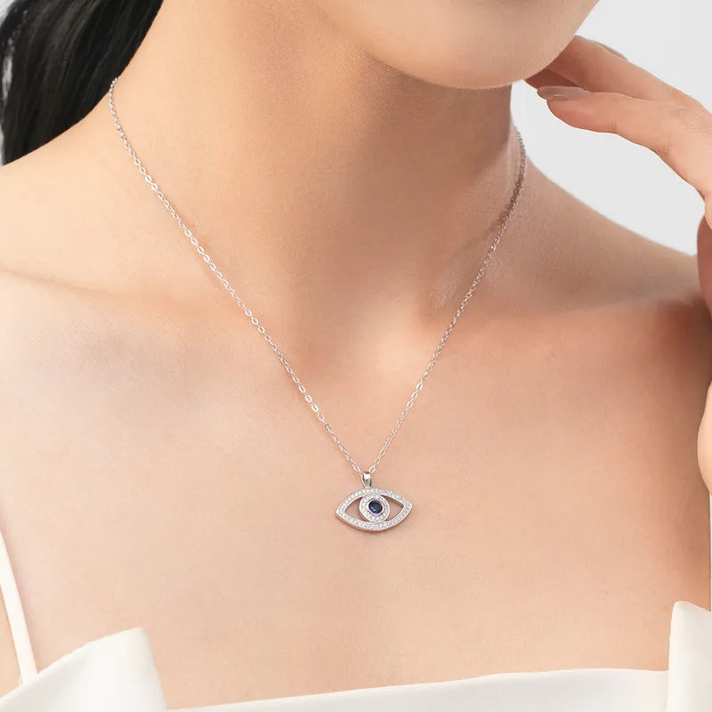 Collar Ojo Del Diablo Circón Plata De Ley 925