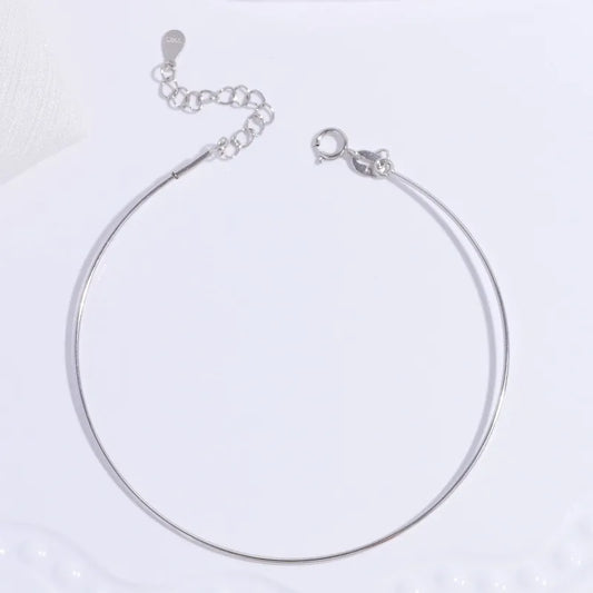 Pulsera Delgada Plata De Ley 925