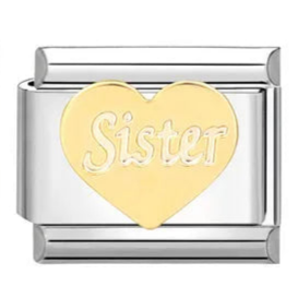 Charm Italiano Corazón Sister Acero Inoxidable