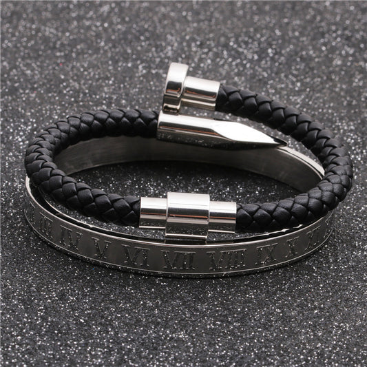 Set Pulseras Números Romanos Clavo