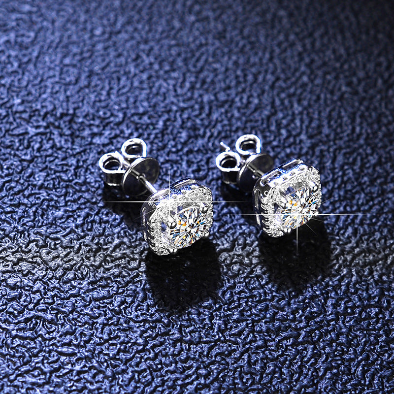 Aretes Circón Cuadrado Plata de Ley
