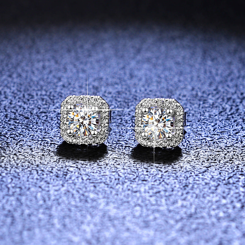 Aretes Circón Cuadrado Plata de Ley